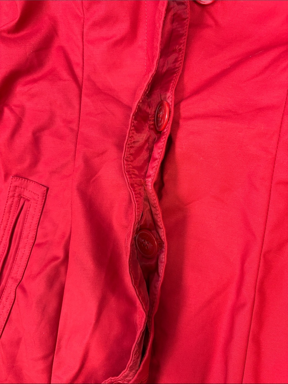 Kenneth Cole New York Red Belted Trench Coat Jacket Size M - Picture 6 of 13